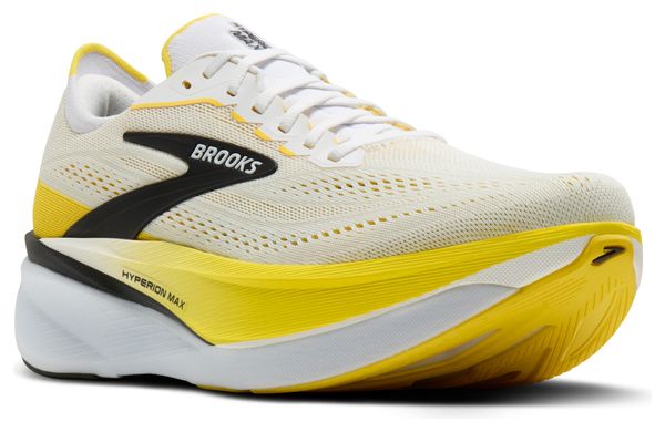 Brooks Hyperion Max 4 Running Shoes, White/Yellow, Men's