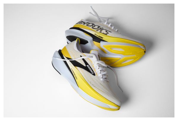 Brooks Hyperion Max 4 Running Shoes, White/Yellow, Men's