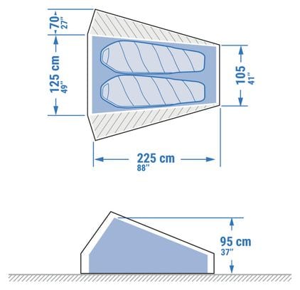 Tent Tarp 2 Personnes Forclaz MT900 v2 Minimal Editions Blanc