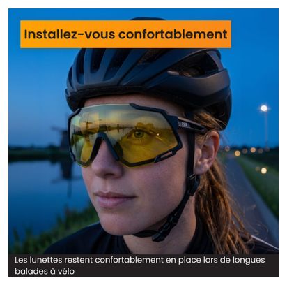 Lunettes de vélo avec 5 verres interchangeables R2B Unisexe et Universel Noir