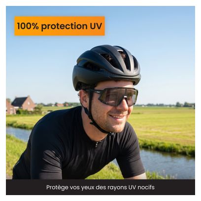 Lunettes de vélo avec 5 verres interchangeables R2B Unisexe et Universel Noir