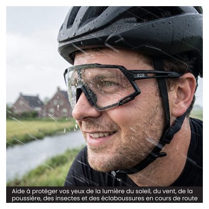 Lunettes de vélo avec 5 verres interchangeables R2B Unisexe et Universel Noir