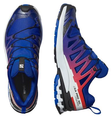 Chaussures Trail Salomon XA Pro 3D V9 GTX Equipe Bleu/Rouge Unisexe