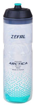 Bidon ARTICA isotherme vélo - contenu 750 ml - gris et bleu caraïbe