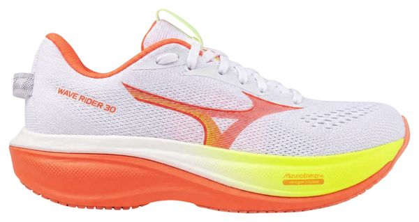 Zapatillas de running Mizuno Wave Rider 30 blancas/naranjas para mujer