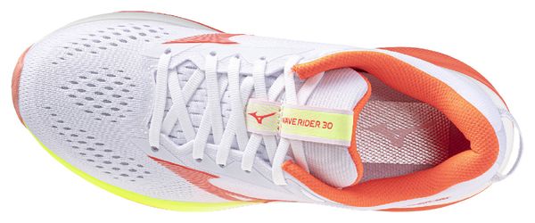 Zapatillas de running Mizuno Wave Rider 30 blancas/naranjas para mujer