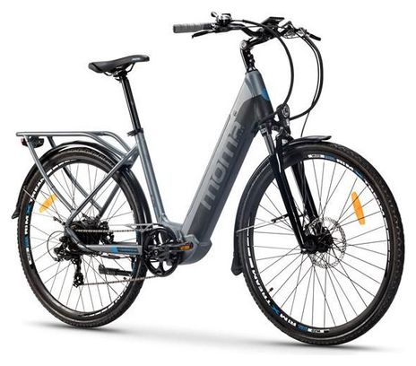 Mome Bikes Bicicleta Electrica, Urbana EBIKE-28 ', Alu. SHIMANO 7V & Doble Freno Disco Hydraulicos Bateria Integrada Ion Litio 48V 13Ah