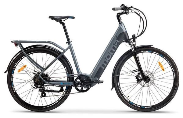 Vélo de Ville Electrique Moma Bikes Ebike-28 Shimano 7V Batterie 624Wh Gris Noir