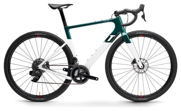 Gravel bike 3T Exploro Race Sram Force eTap AXS 12V 700 mm Green Emerald  White 2022