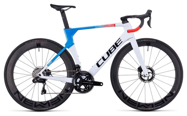 Vélo de Route Cube Litening Aero C:68X SLT Shimano Dura-Ace Di2 12V 700 mm Gris Bleu Rouge Teamline 2024