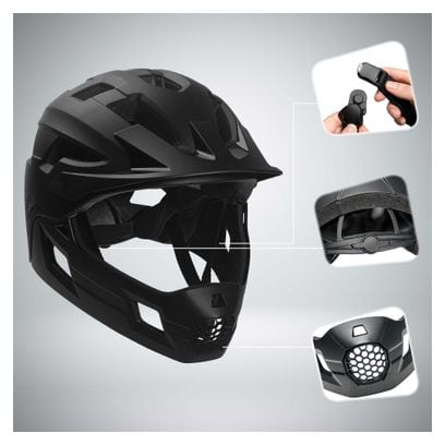 Casque vélo intégral pour enfants 6-12 | Noir | Crazy Safety | EN1078 Certifié