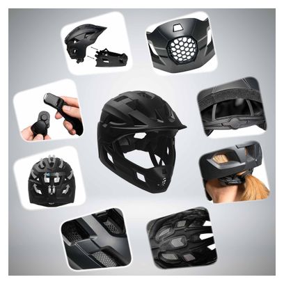 Casque vélo intégral pour enfants 6-12 | Noir | Crazy Safety | EN1078 Certifié