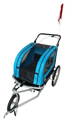 Remorque pour enfants Poussette 2en1 - Bleu - Imperméable