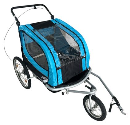 Remorque pour enfants Poussette 2en1 - Bleu - Imperméable