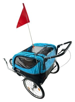 Remorque pour enfants Poussette 2en1 - Bleu - Imperméable