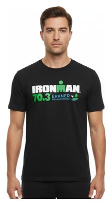 Ironman 70.3 Luxembourg Zwart Heren T-shirt met Korte Mouwen