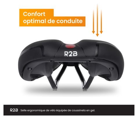 Selle R2B Convient pour vélo de route/VTT Unisex Noir