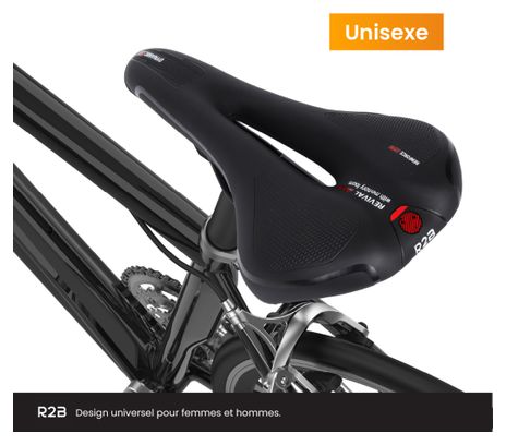 Selle R2B Convient pour vélo de route/VTT Unisex Noir