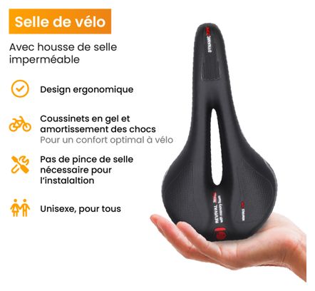 Selle R2B Convient pour vélo de route/VTT Unisex Noir