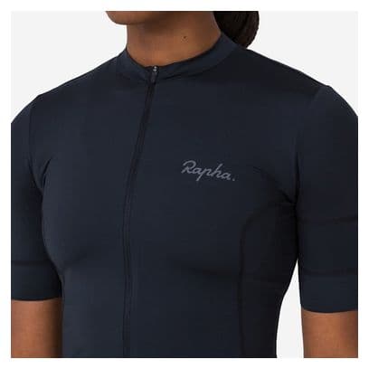 Kurzarm Trikot Rapha Jersey Schwarz/Grau Damen