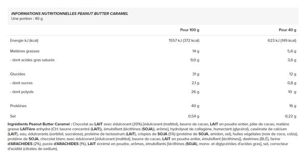 Protein Bar 40% + Crisps (12x40g) - Powerbar - Peanuts Butter Caramel - Barres Protéinées