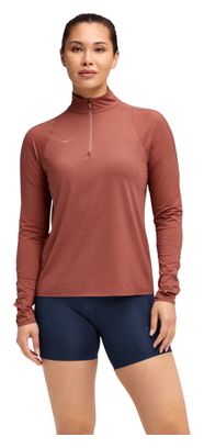 Maglia con zip 1/4 Hoka GlideTech Rossa Donna