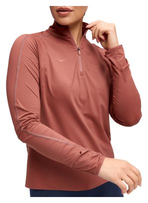 Maglia con zip 1/4 Hoka GlideTech Rossa Donna