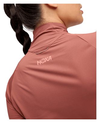 Maglia con zip 1/4 Hoka GlideTech Rossa Donna