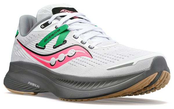 Saucony Guide 16 Running Shoes White Grey Pink