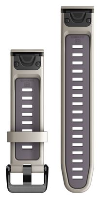 Muñequera de silicona Garmin QuickFit de 20 mm Beige arena claro Púrpura orquídea profundo