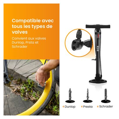Pompe à vélo sans manomètre R2B Double tête de valve Inclus embout