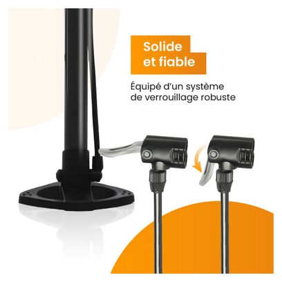 Pompe à vélo sans manomètre R2B Double tête de valve Inclus embout