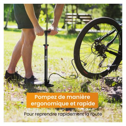 Pompe à vélo sans manomètre R2B Double tête de valve Inclus embout
