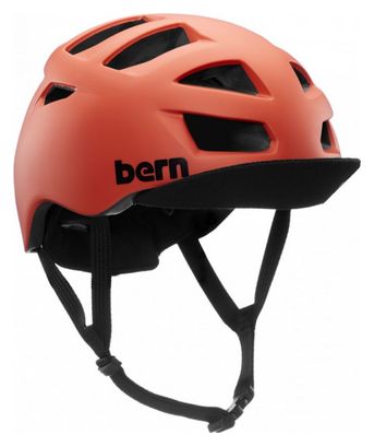 Bern Allston Satin Coral Helmet with Visor