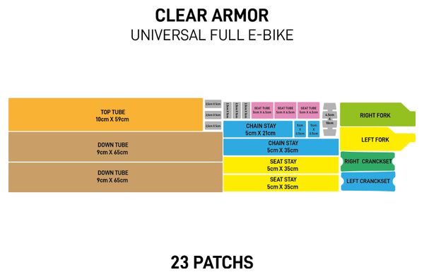 Film protection CLEAR ARMOR universal E-bike MAT + Fourche et manivelles