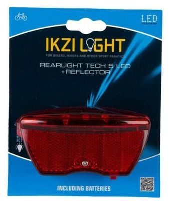 IKZI Feu arrière lumineux batterie 5 led 80mm