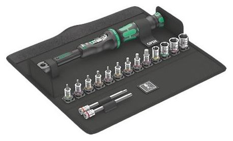Kit Wera avec clé dynamométrique réglable à cliquet Click-torque + 16 embouts 