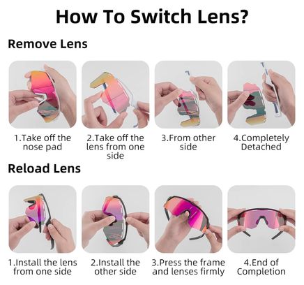 Lunettes de Soleil Polarisées avec 4 Verres Interchangeables