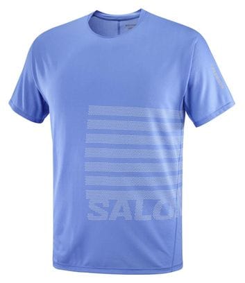 Maillot manches courtes Salomon Sense Aero Graphic Bleu/Blanc Homme