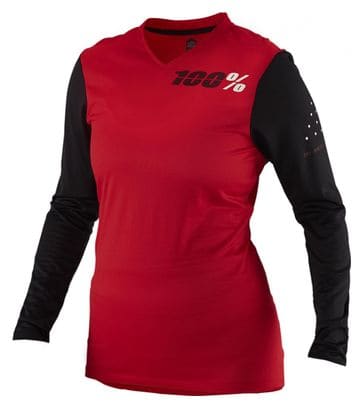 100% Ridecamp Womens Longsleeve Jersey Rosso