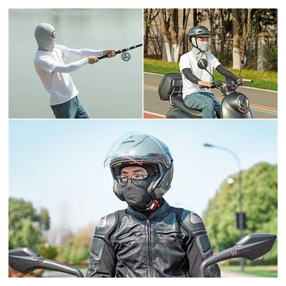 Cagoule balaclava de cyclisme noire sans ouverture pour lunettes