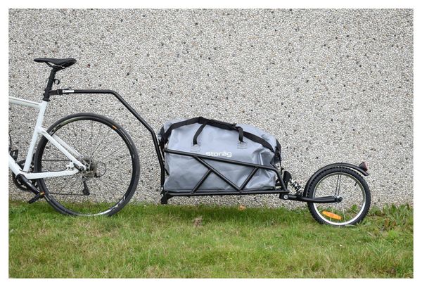 Remorque vélo mono-roue avec sac et amortisseur