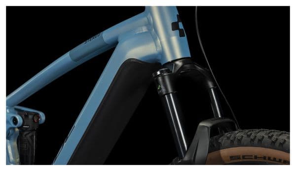 VTT Électrique Tout-Suspendu Cube Stereo Hybrid 120 Pro 750 Shimano Deore 12V 750 Wh 29'' Bleu Sage Metallic 2024