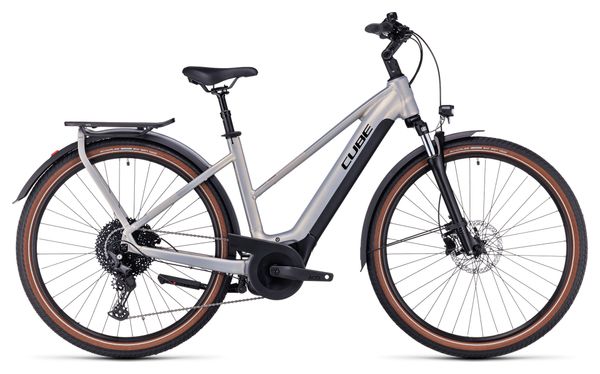 VTC électrique CUBE Touring Hybrid Pro 500 pearlysilver´n´black Trapèze