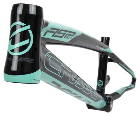 Chase RSP 5.0 Aluminium BMX Frame Zwart / Turquoise Blauw 2023