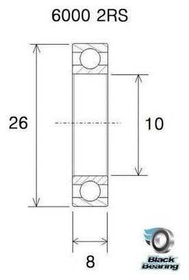 Roulement B3 inox - BLACKBEARING - 6000-2rs