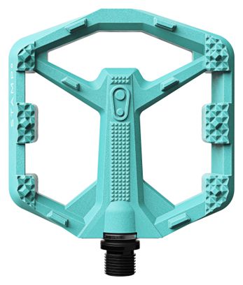 Pair of Crankbrothers Stamp 0 Composite Flat Pedals in Turquoise Blue