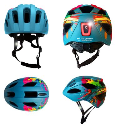 Casque vélo enfant 6-12 ans|Splash Bleu|Crazy Safety|Certifié EN1078