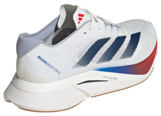 adidas adizero Boston 12 White Blue Men's Shoes