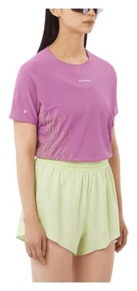 Salomon Sense Aero Graphic Women's Short Sleeve Shirt in Pink